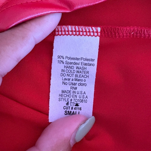 Ping Red Mini Dress with Spaghetti Straps - Picture 4 of 4